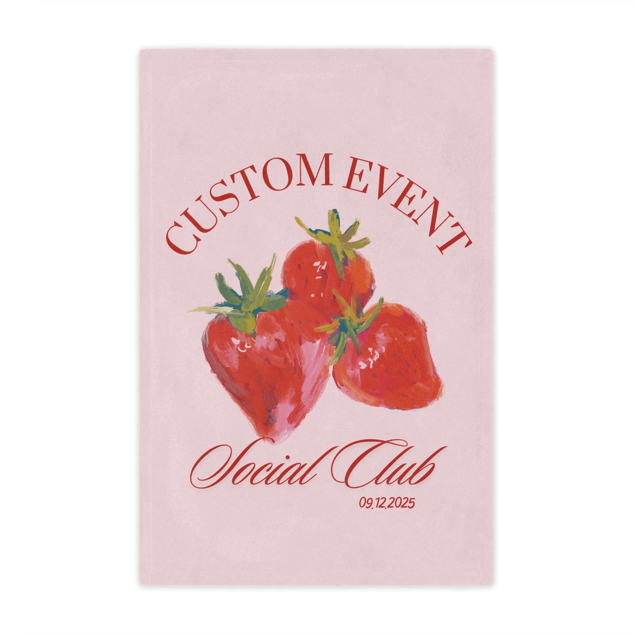 Minky Blanket - Personalized Strawberry City Event Holiday Gift, Custom Name, Soft Throw, Cozy Bedding, Unique Present