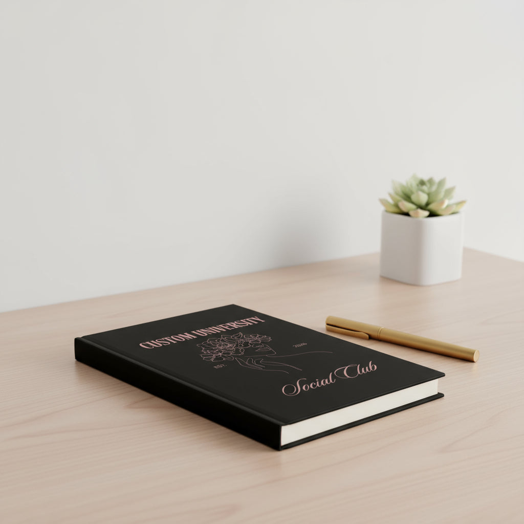 Matte Journal, Custom University Company New Year Resolutions Notebook, Planner, Diary, Bullet Journal, Gift for Students