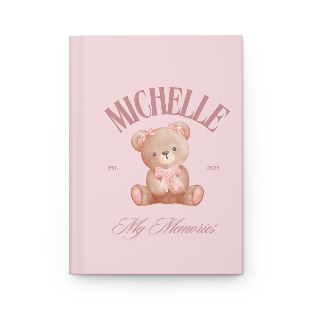 Personalized Memory Journal, Cute Bear Design, Keepsake Notebook for Kids, Baby Shower Gift, Customizable Diary
