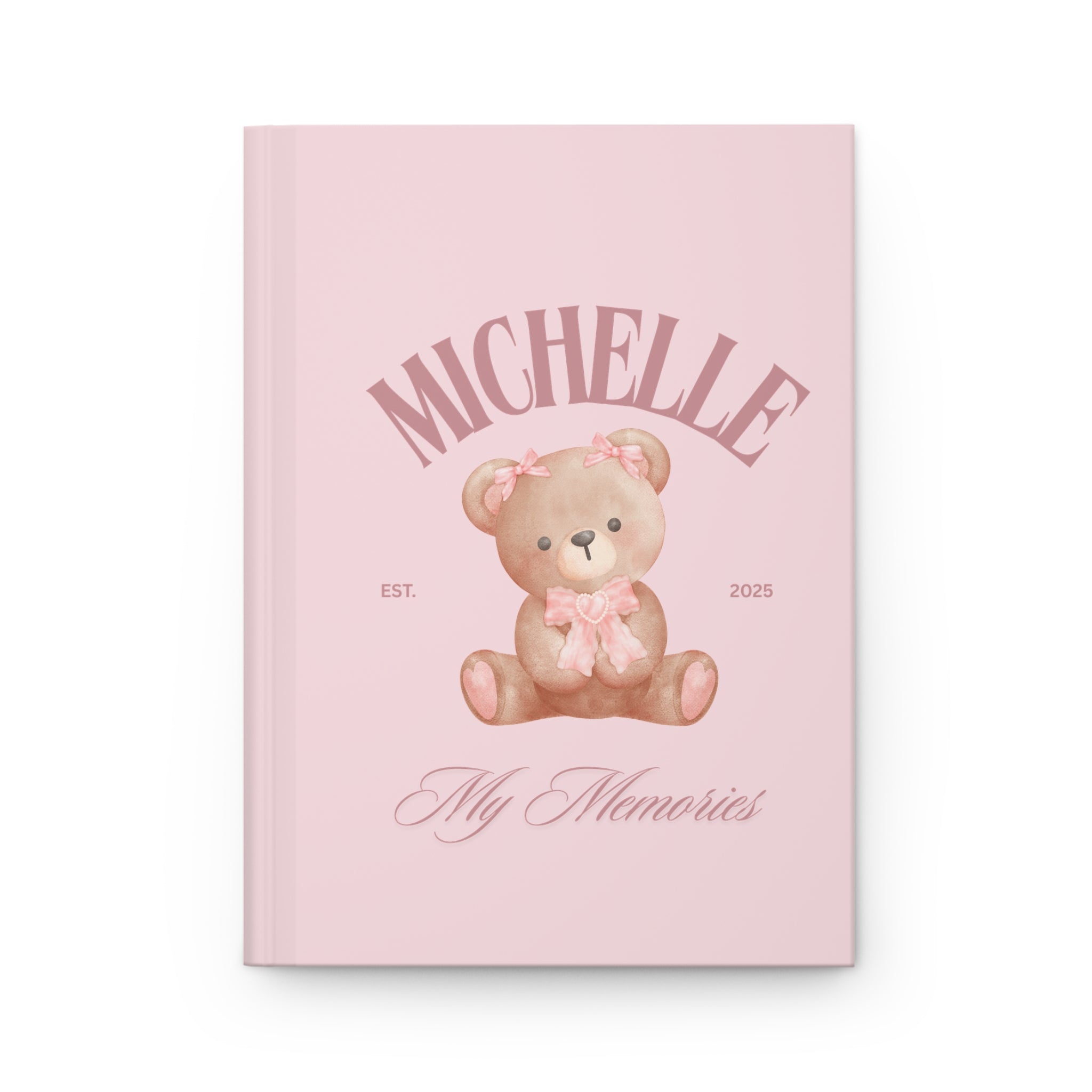 Personalized Memory Journal, Cute Bear Design, Keepsake Notebook for Kids, Baby Shower Gift, Customizable Diary