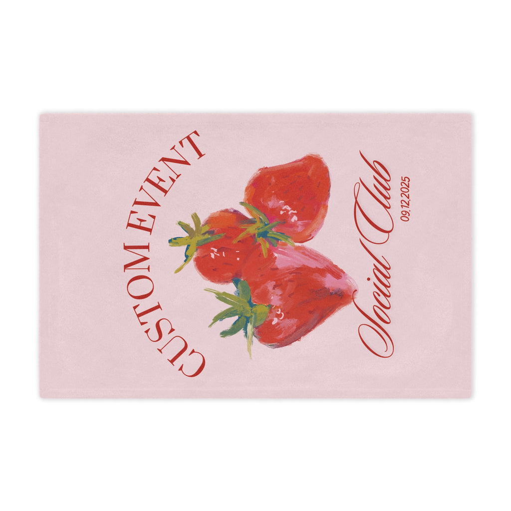 Minky Blanket - Personalized Strawberry City Event Holiday Gift, Custom Name, Soft Throw, Cozy Bedding, Unique Present