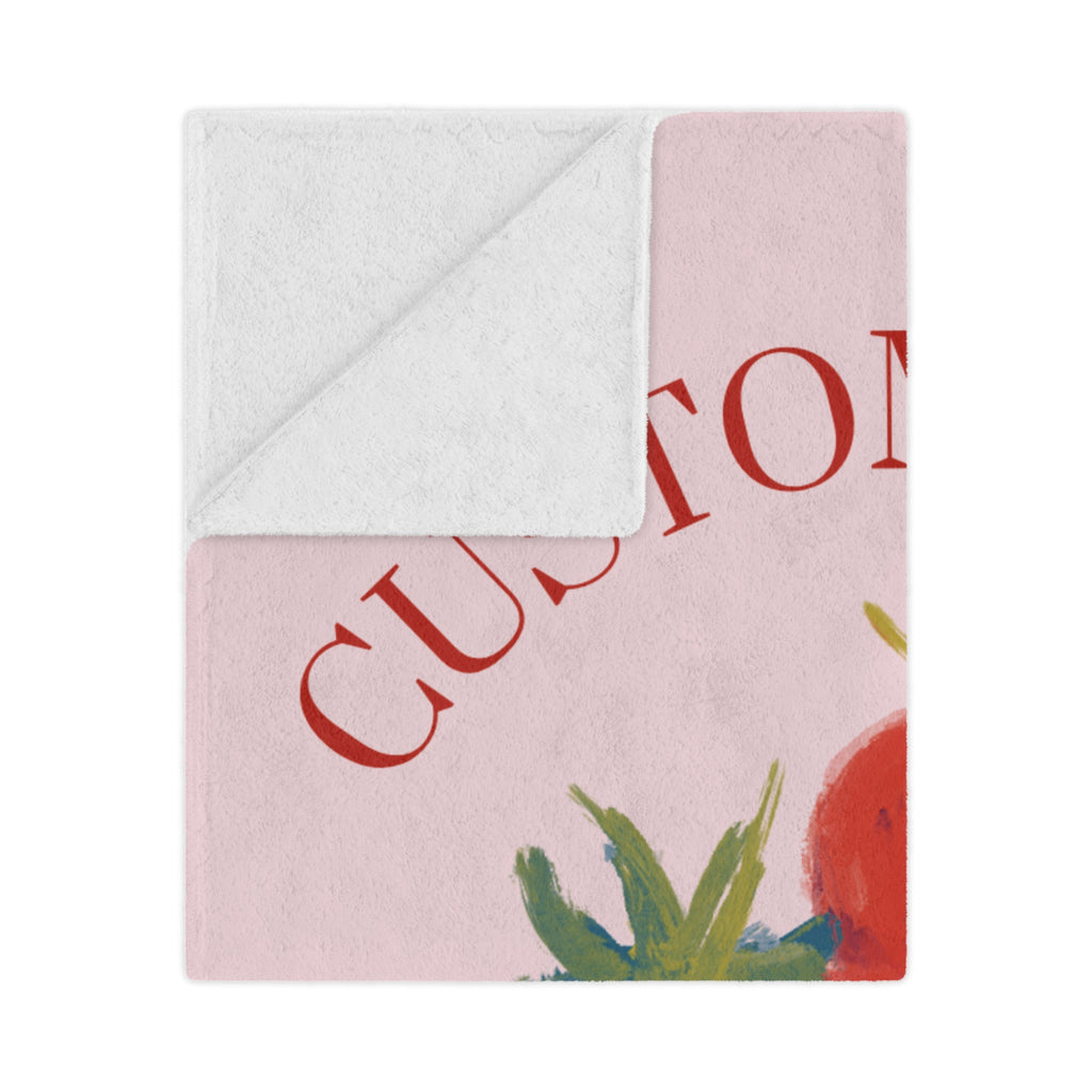 Minky Blanket - Personalized Strawberry City Event Holiday Gift, Custom Name, Soft Throw, Cozy Bedding, Unique Present