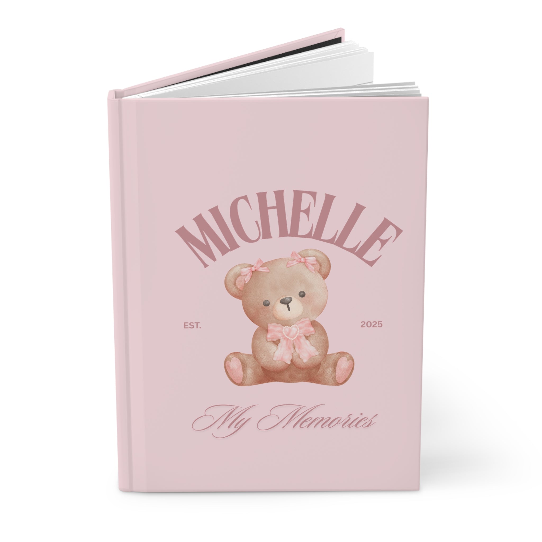 Personalized Memory Journal, Cute Bear Design, Keepsake Notebook for Kids, Baby Shower Gift, Customizable Diary