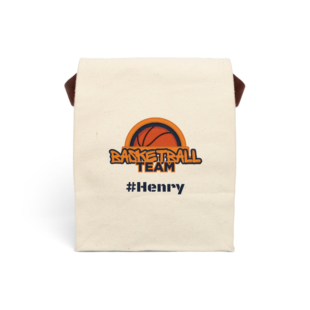 Canvas Lunch Bag - Personalized Basketball Team Coach School Insulated Tote, Travel Lunchbox