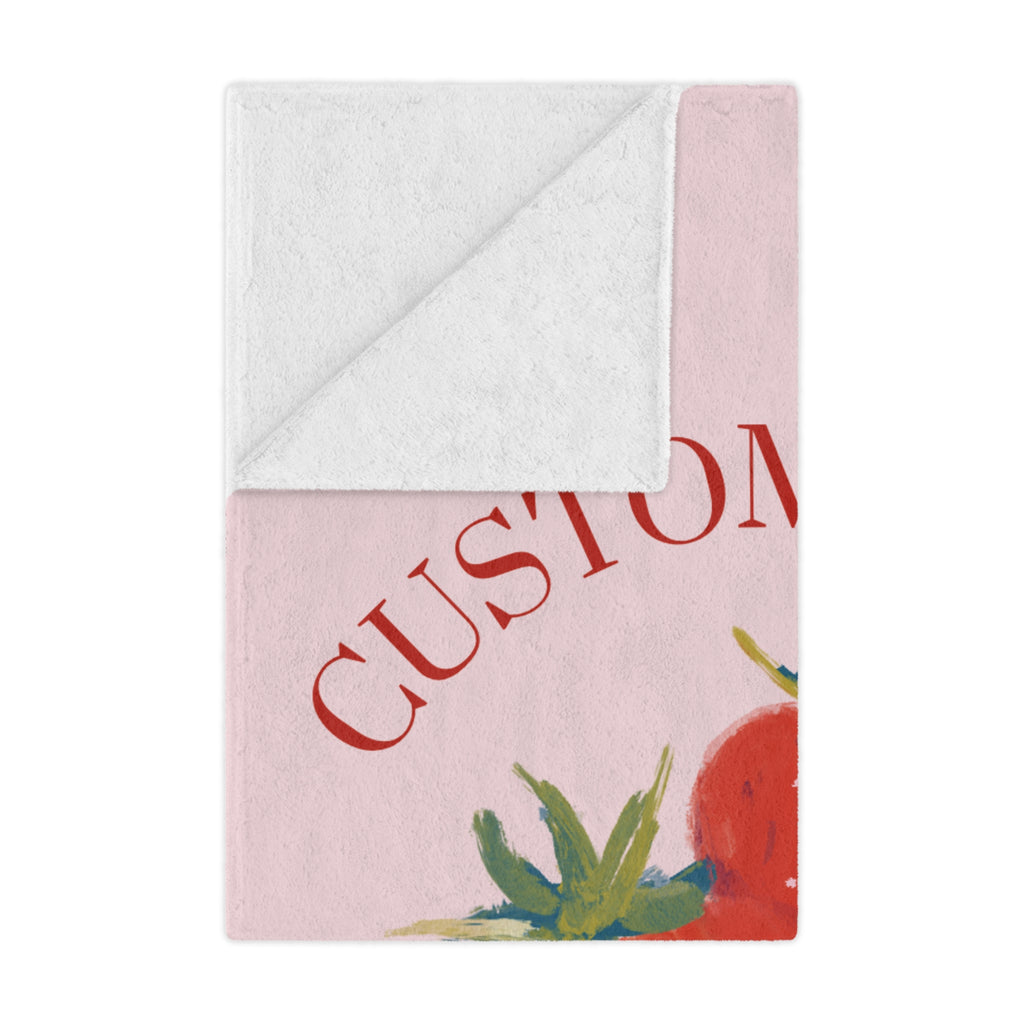 Minky Blanket - Personalized Strawberry City Event Holiday Gift, Custom Name, Soft Throw, Cozy Bedding, Unique Present
