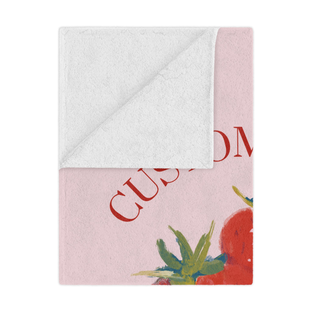 Minky Blanket - Personalized Strawberry City Event Holiday Gift, Custom Name, Soft Throw, Cozy Bedding, Unique Present