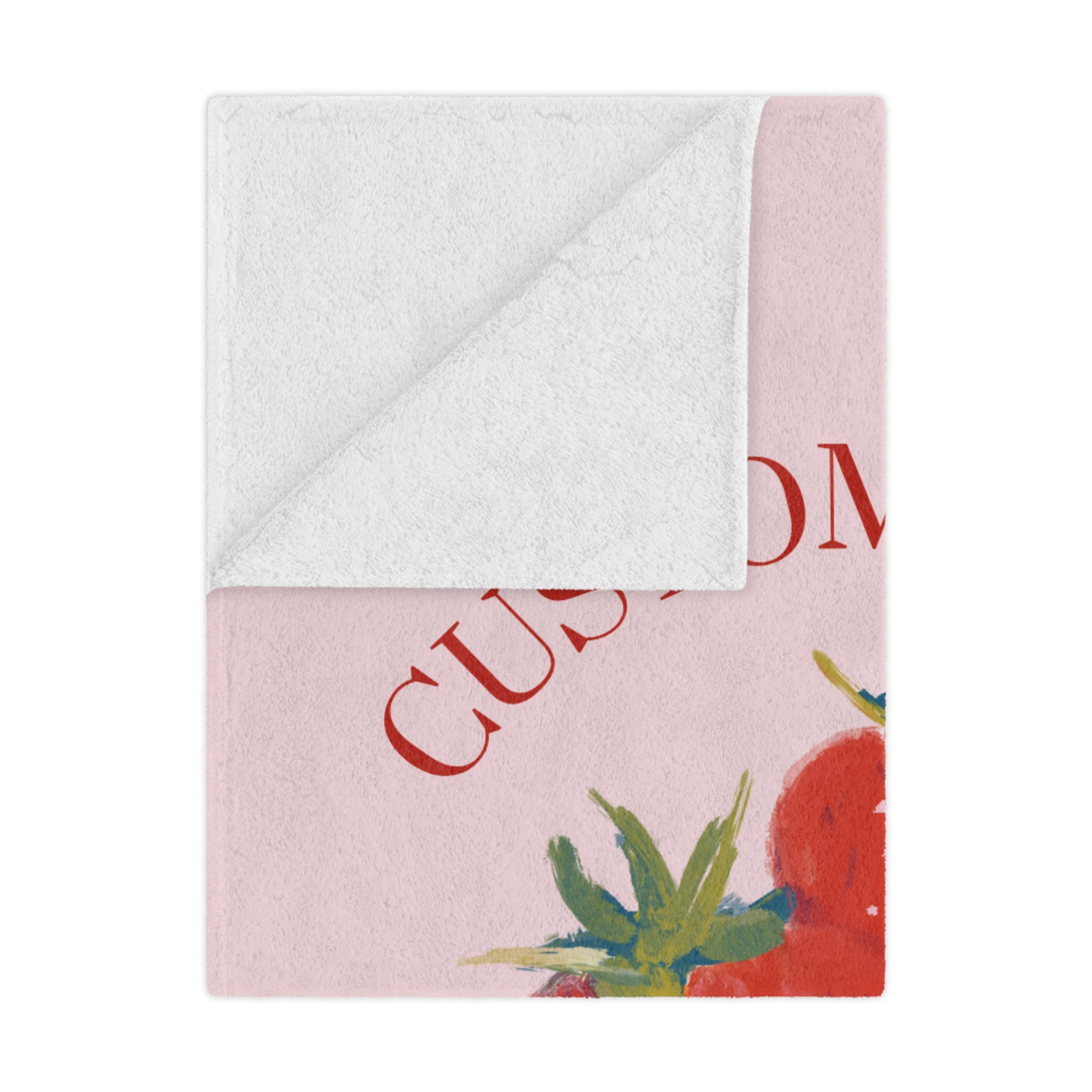 Minky Blanket - Personalized Strawberry City Event Holiday Gift, Custom Name, Soft Throw, Cozy Bedding, Unique Present