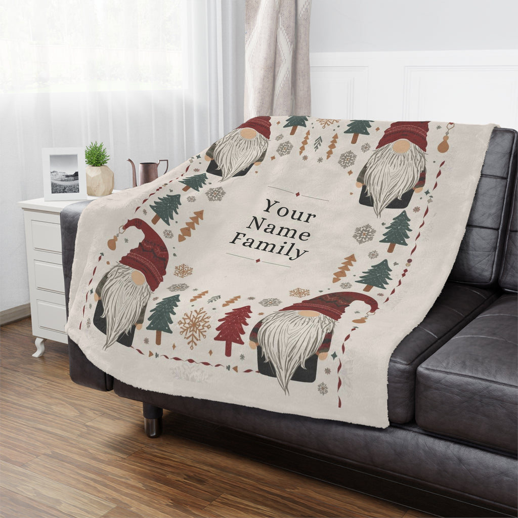 Custom Minky Blanket - Cute Scandinavian Christmas Gnomes