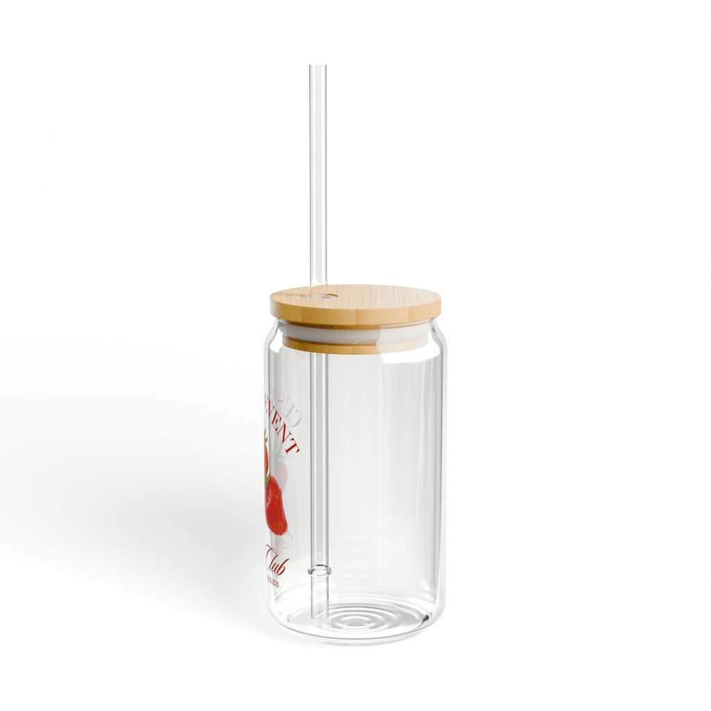 Personalized Strawberry Sipper Glass, 16oz - Custom Name City Event Gift Holiday, Red Fruit Kitchen Decor, Summer Picnic Cup, Birthday Party