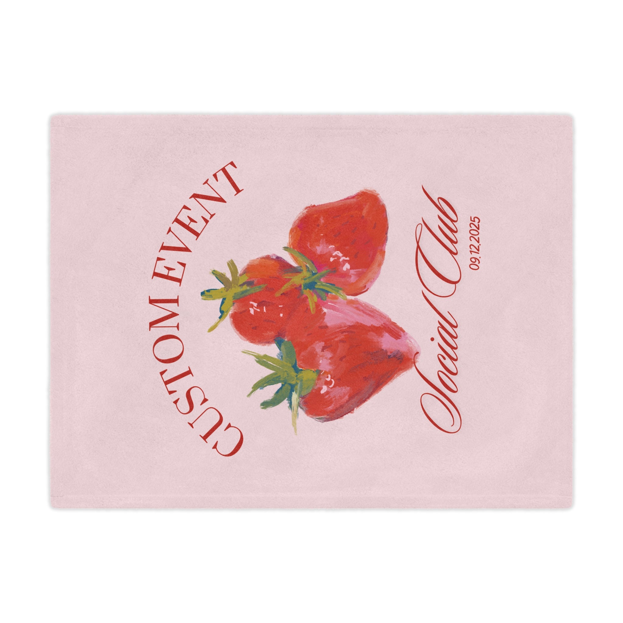 Minky Blanket - Personalized Strawberry City Event Holiday Gift, Custom Name, Soft Throw, Cozy Bedding, Unique Present