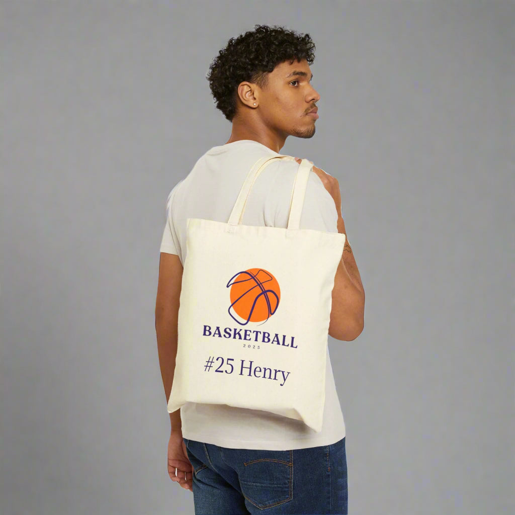Personalized Basketball Team Coach Gift Cotton Canvas Tote Bag, Baseball Players, Sports, Baseball Teams, Coaches, Custom Name