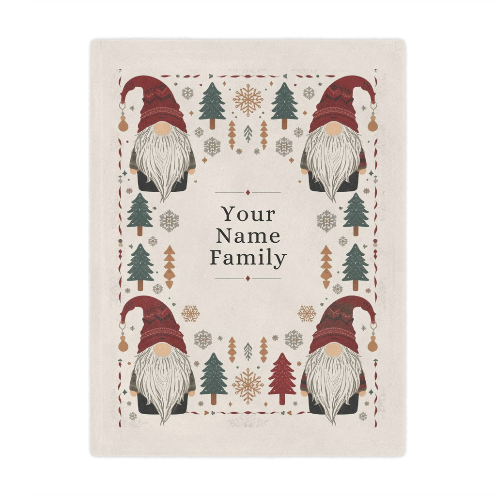 Custom Minky Blanket - Cute Scandinavian Christmas Gnomes