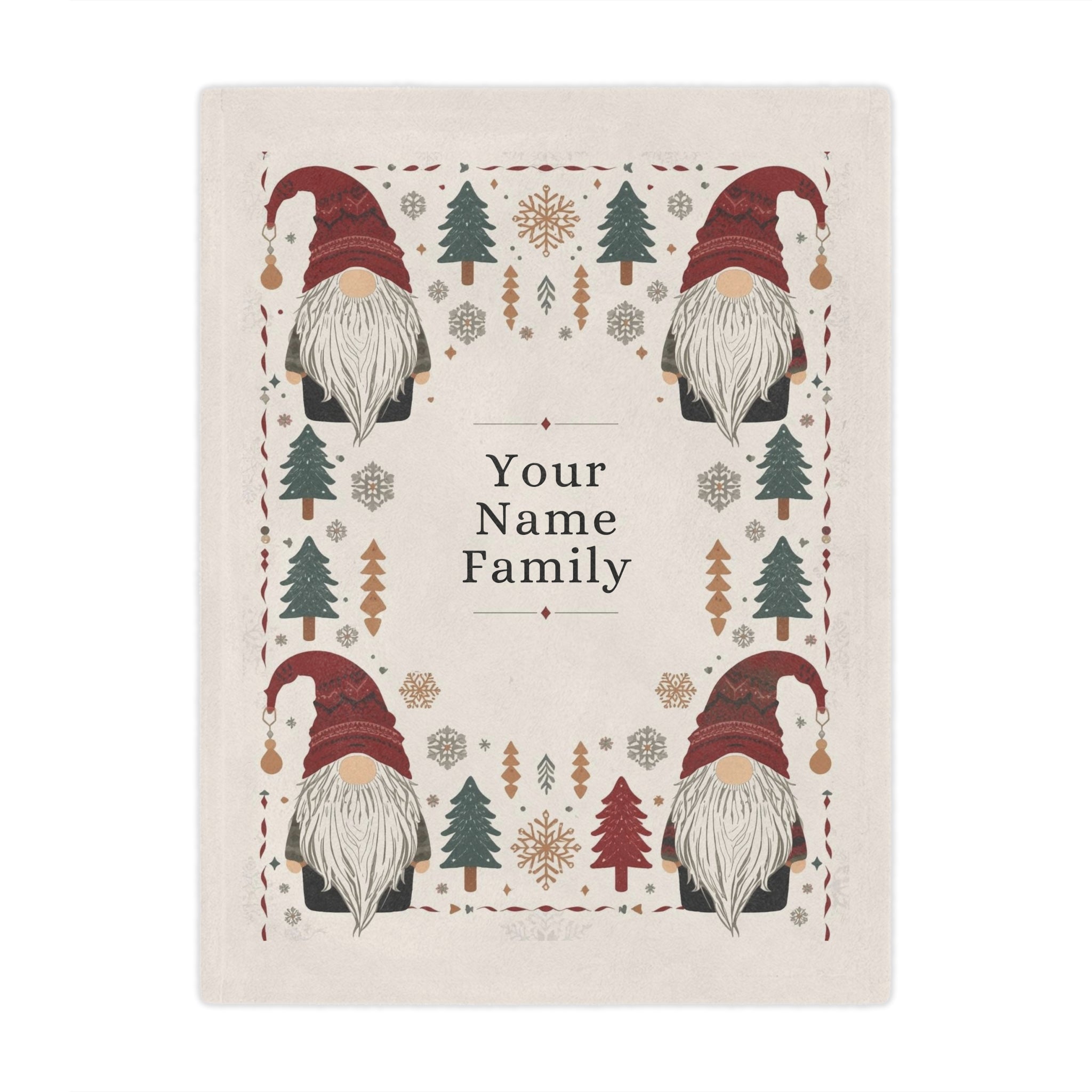 Custom Minky Blanket - Cute Scandinavian Christmas Gnomes