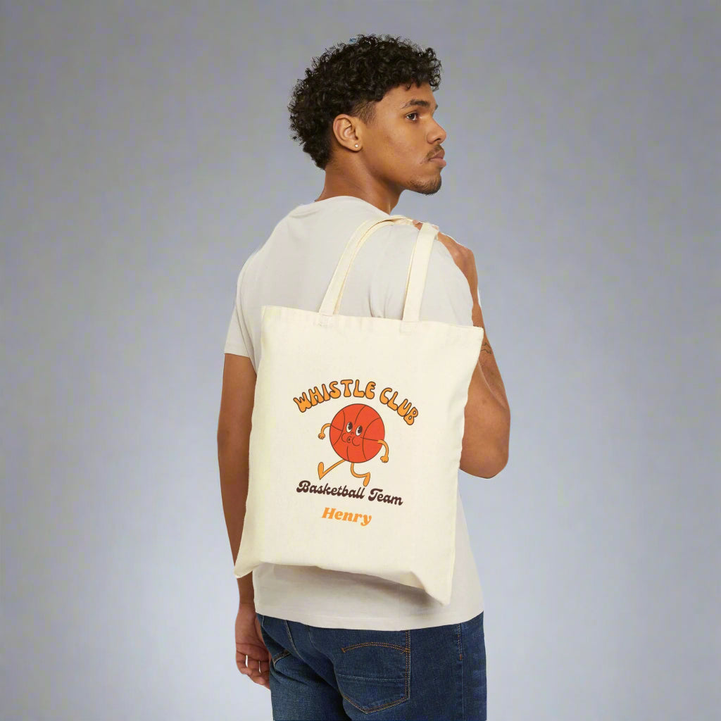 Personalized Basketball Team Coach Gift Cotton Canvas Tote Bag, Baseball Players, Sports, Baseball Teams, Coaches, Custom Name