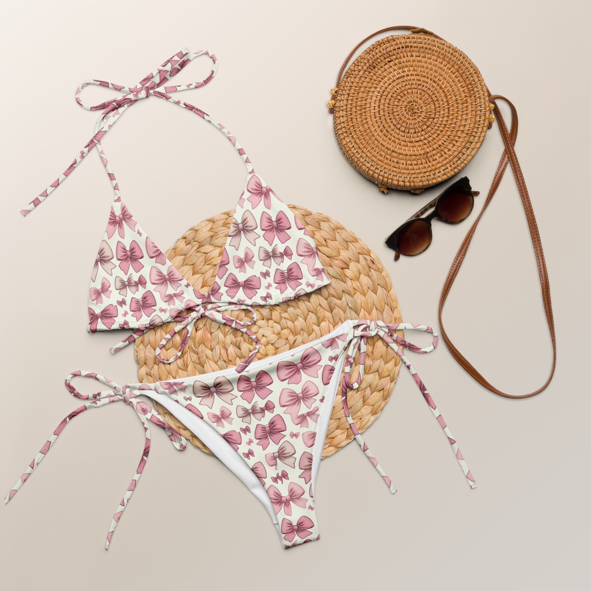 Butterfly Pattern - All - over print recycled string bikini - Vicky Garden