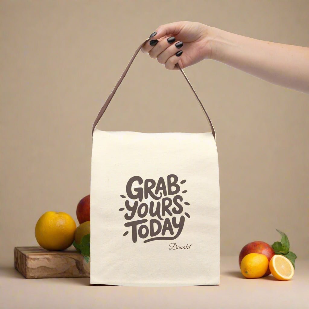 Canvas Lunch Bag, Airplane Personalized Name Customizable, Travel Insulated Tote, School Work Lunchbox, Gift for Pilot Aviator, Plane Theme - Vicky Garden