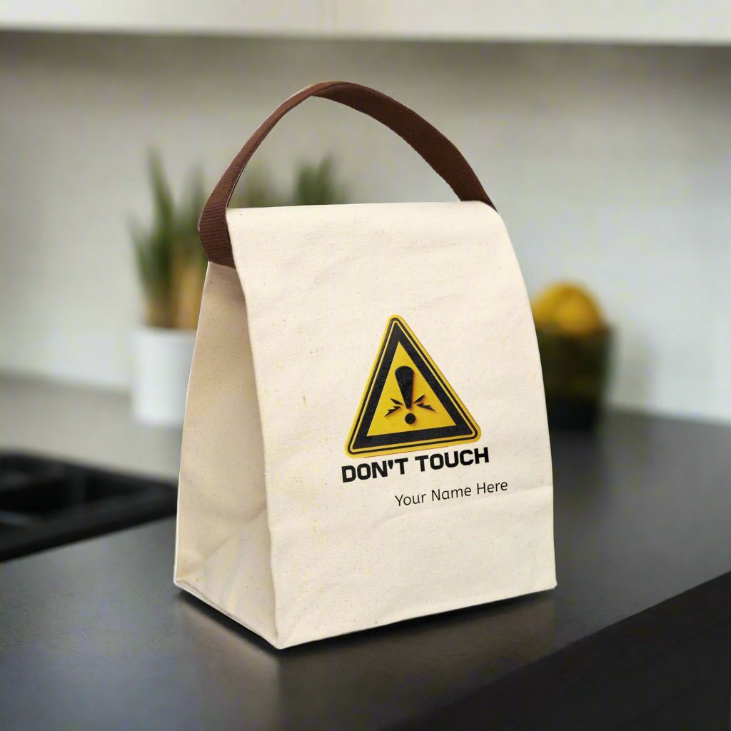 Canvas Lunch Bag, Personalized Lunch Box, Custom Insulated Tote, Do Not Touch My Lunch, Name Customization Available - Vicky Garden