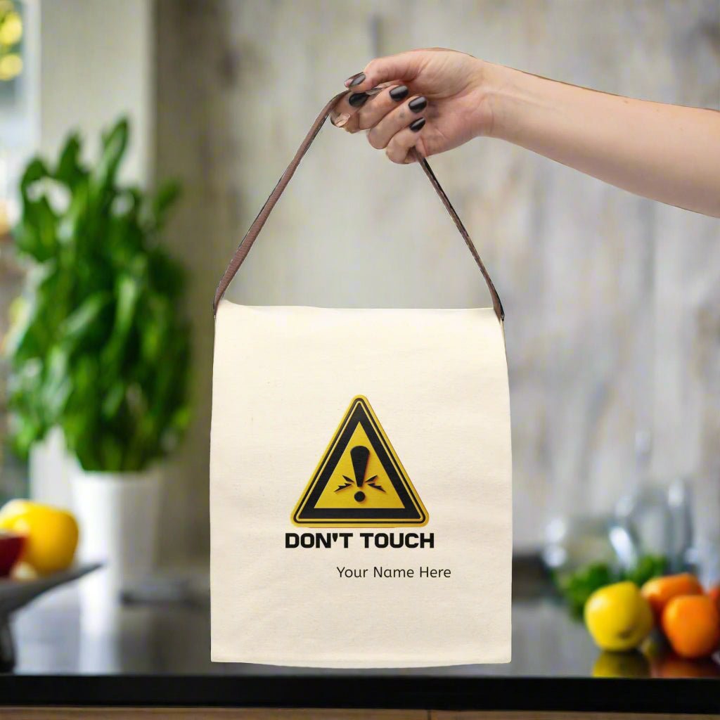 Canvas Lunch Bag, Personalized Lunch Box, Custom Insulated Tote, Do Not Touch My Lunch, Name Customization Available - Vicky Garden