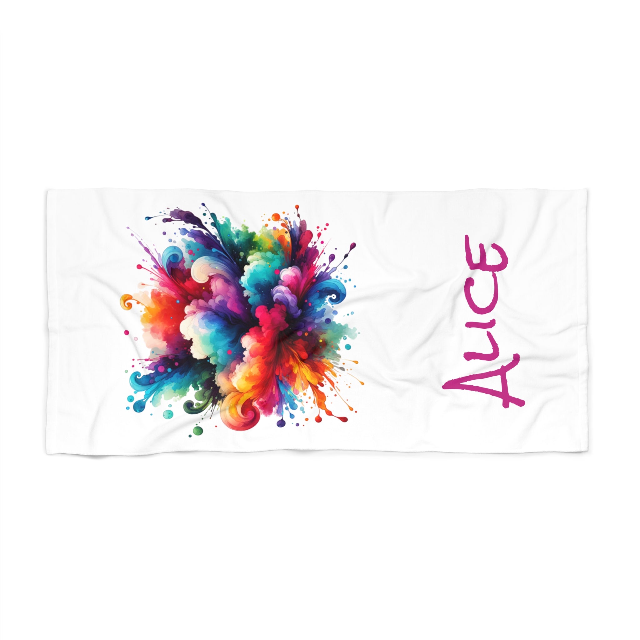 Color Bomb Summer Beach Towel - Customizable Gift for Beach Lovers, Personalized Vacation Towel, Tropical Poolside Accessory, Towel Set, - Vicky Garden