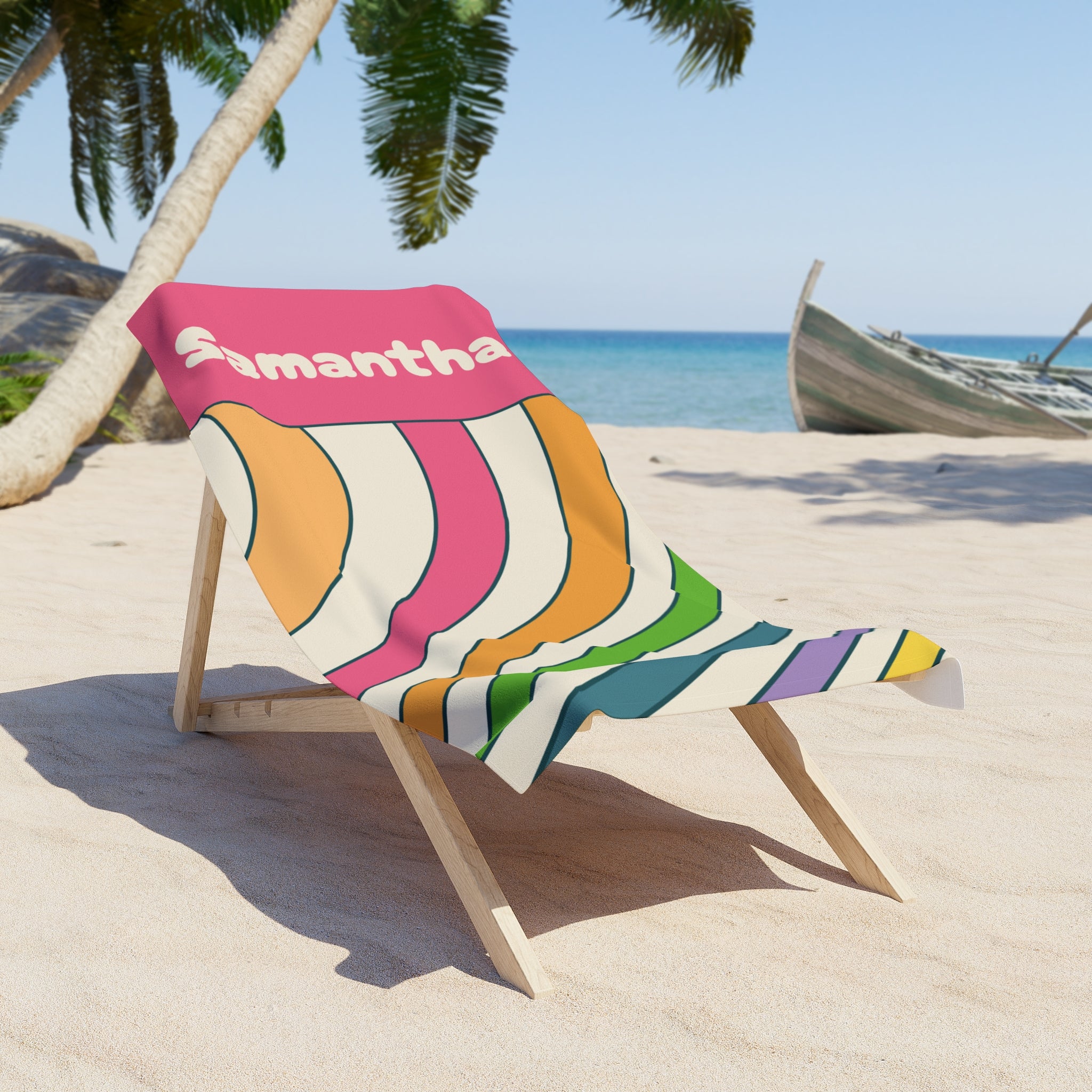 Colorful Spiral Summer Gift Beach Towel - Vibrant Sun Design, Poolside Essential, Large Towel for Beach Day, Coastal Home Decor Customizable - Vicky Garden