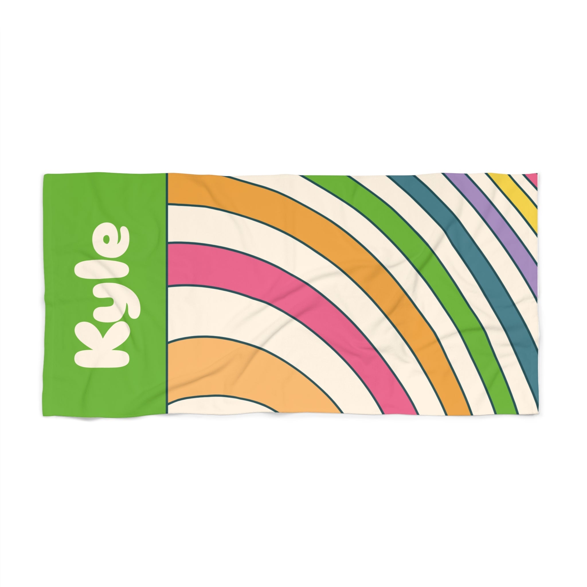 Colorful Spiral Summer Gift Beach Towel - Vibrant Sun Design, Poolside Essential, Large Towel for Beach Day, Coastal Home Decor Customizable - Vicky Garden