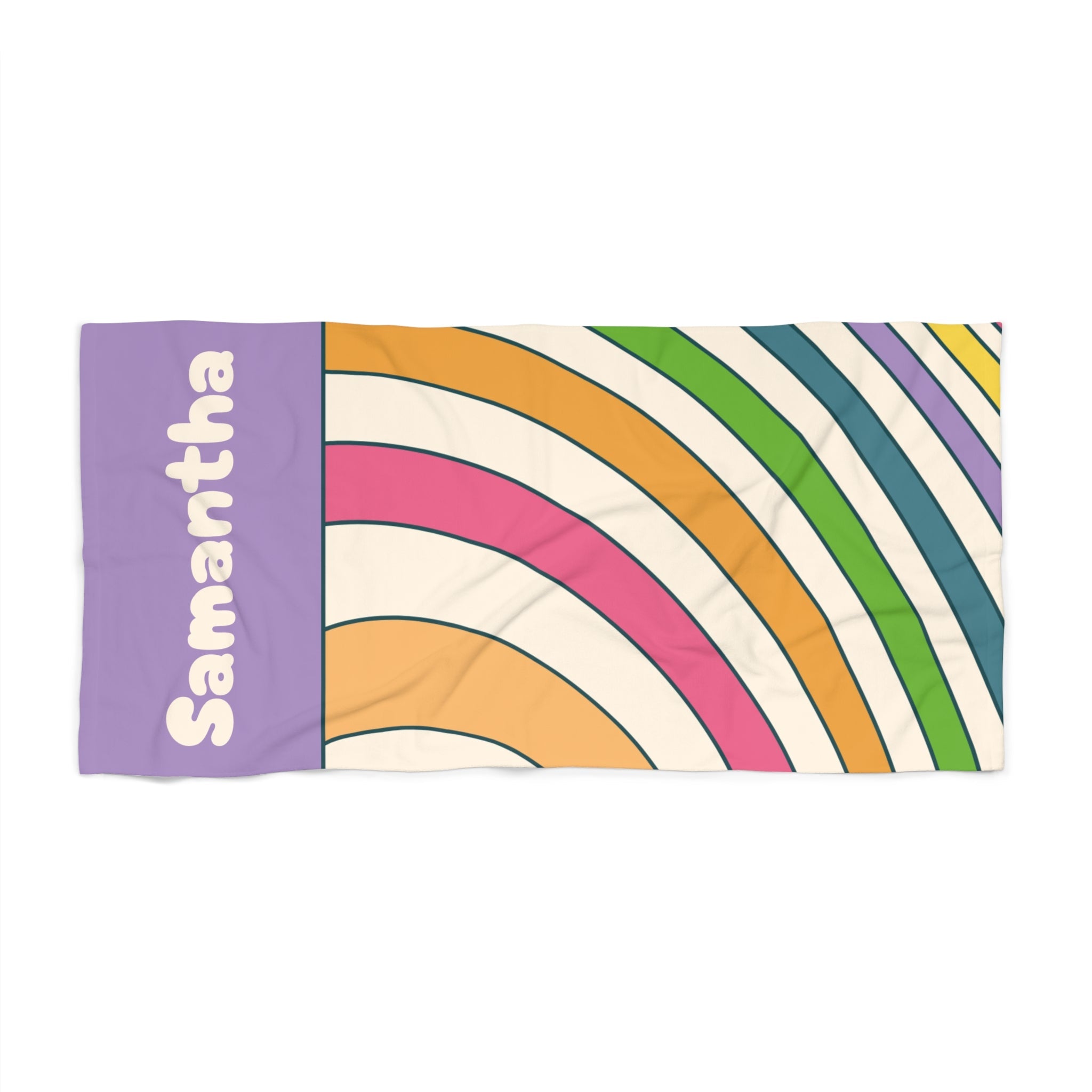 Colorful Spiral Summer Gift Beach Towel - Vibrant Sun Design, Poolside Essential, Large Towel for Beach Day, Coastal Home Decor Customizable - Vicky Garden