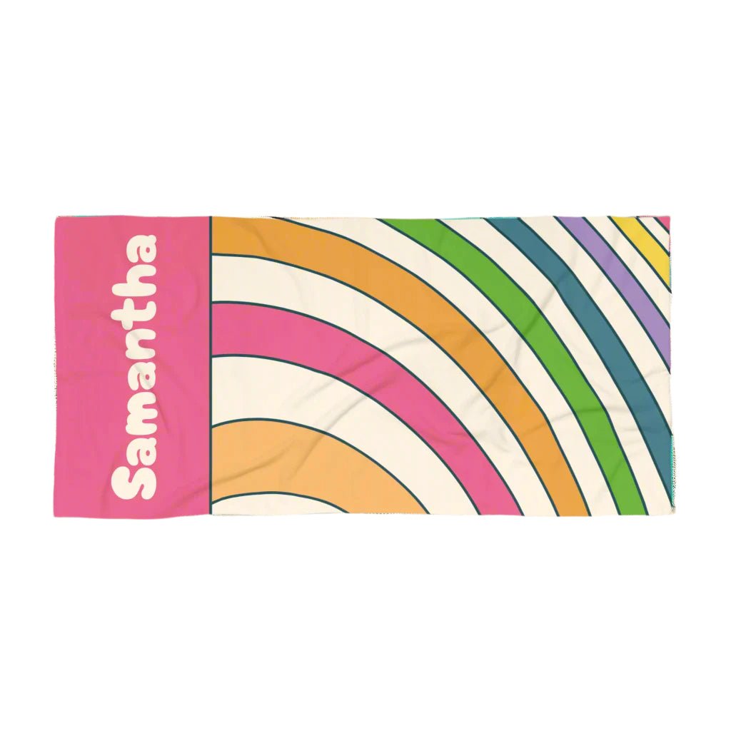 Colorful Spiral Summer Gift Beach Towel - Vibrant Sun Design, Poolside Essential, Large Towel for Beach Day, Coastal Home Decor Customizable - Vicky Garden