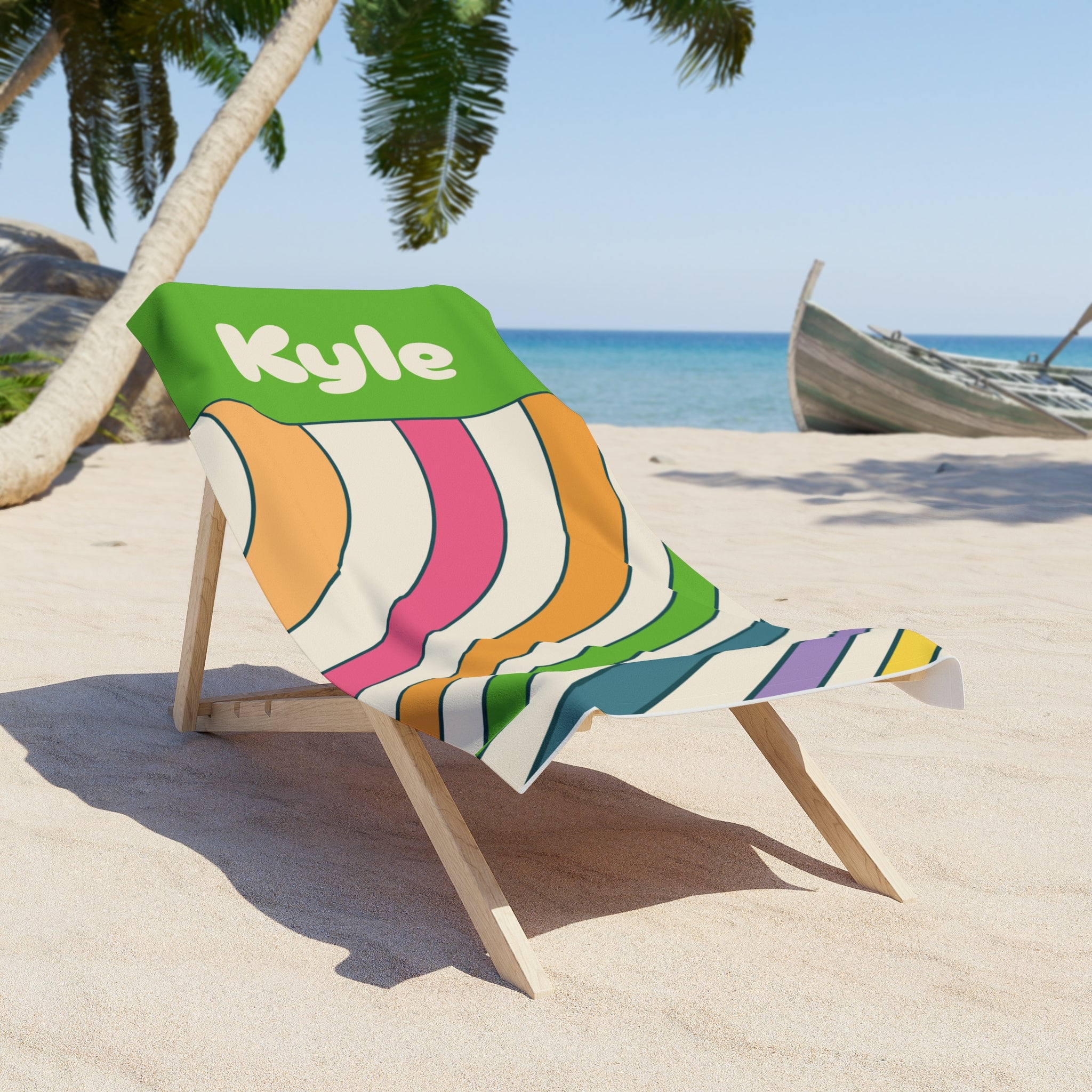 Colorful Spiral Summer Gift Beach Towel - Vibrant Sun Design, Poolside Essential, Large Towel for Beach Day, Coastal Home Decor Customizable - Vicky Garden