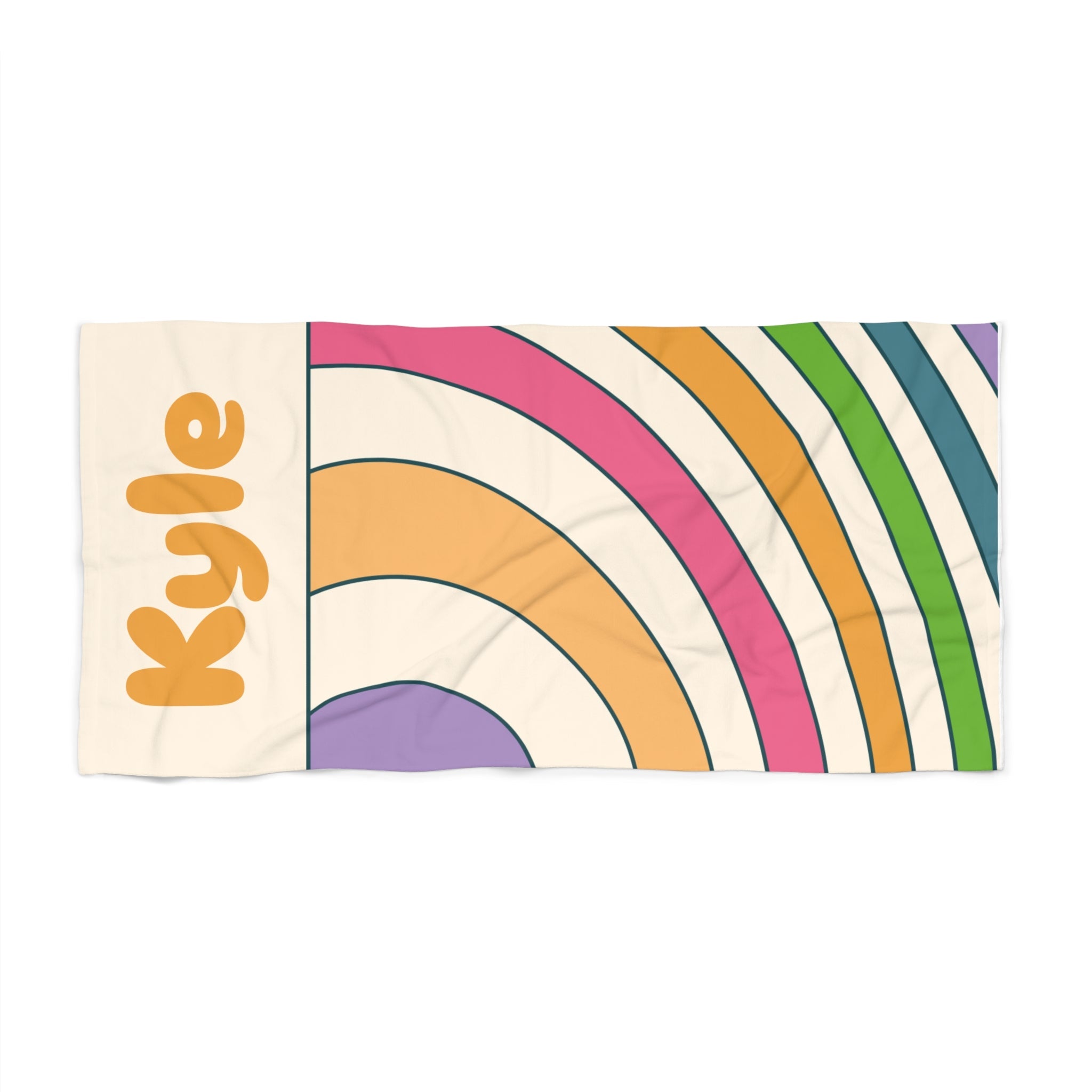 Colorful Spiral Summer Gift Beach Towel - Vibrant Sun Design, Poolside Essential, Large Towel for Beach Day, Coastal Home Decor Customizable - Vicky Garden