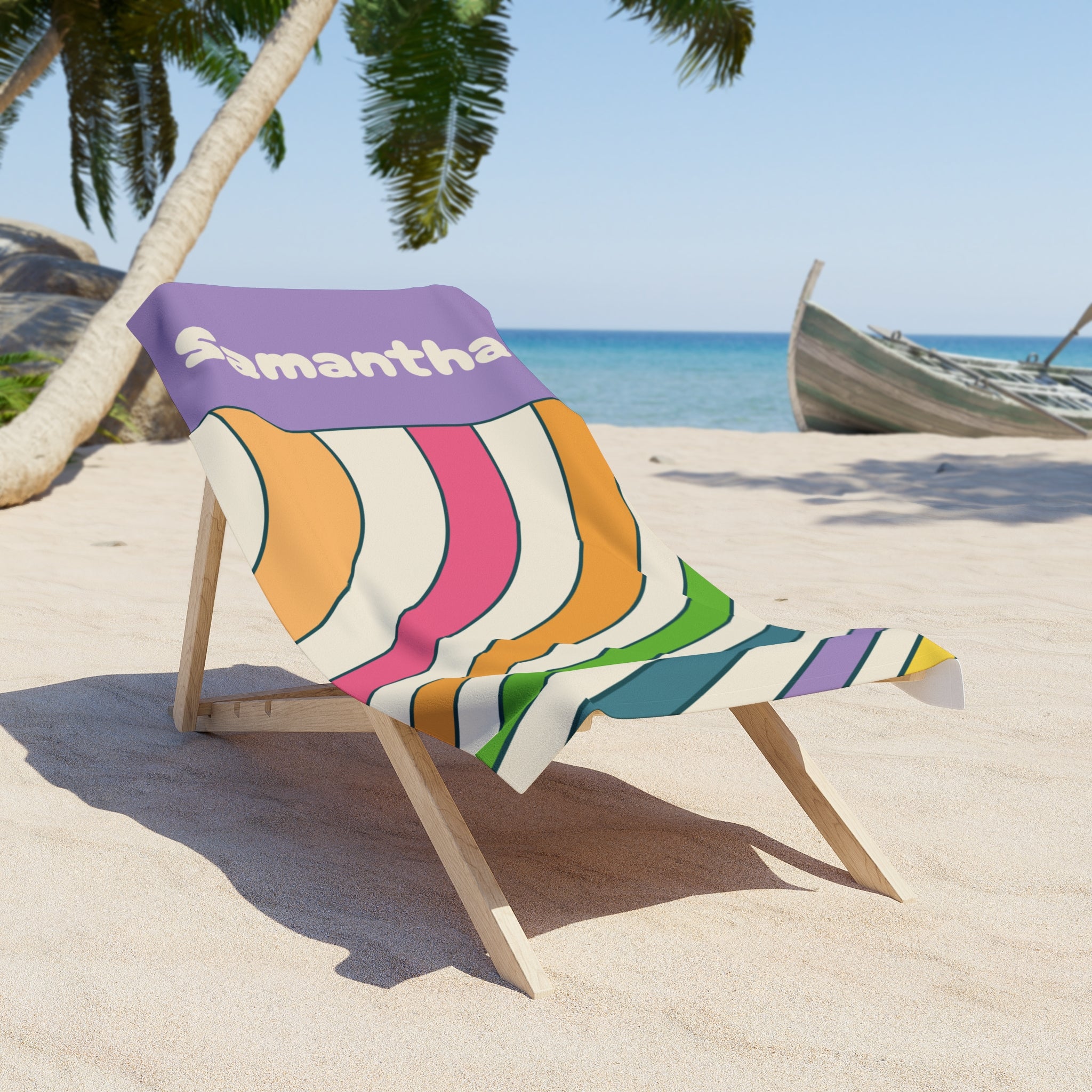 Colorful Spiral Summer Gift Beach Towel - Vibrant Sun Design, Poolside Essential, Large Towel for Beach Day, Coastal Home Decor Customizable - Vicky Garden