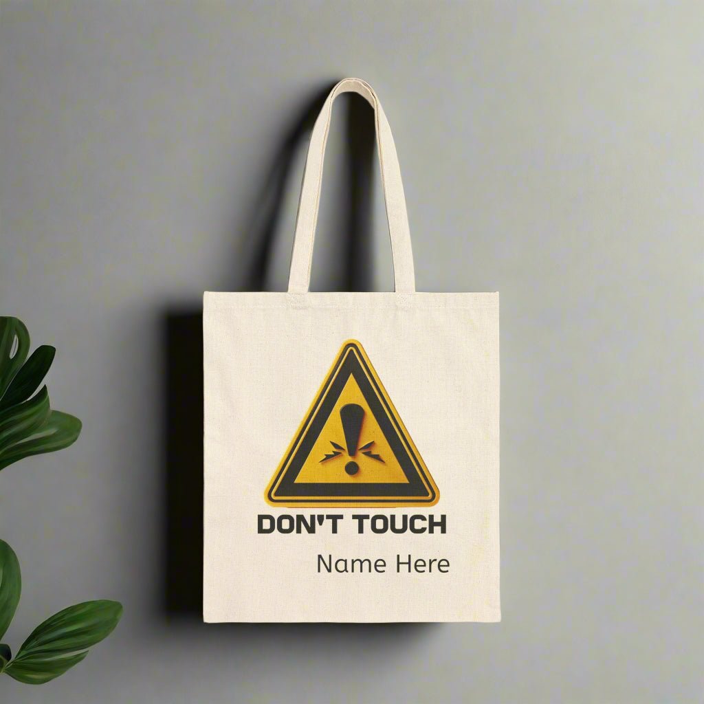 Cotton Canvas Tote Bag - Personalized Don't Touch Custom Name - Gift for Her, Customizable Bag, Shopping Purse, Reusable Carryall, - Vicky Garden