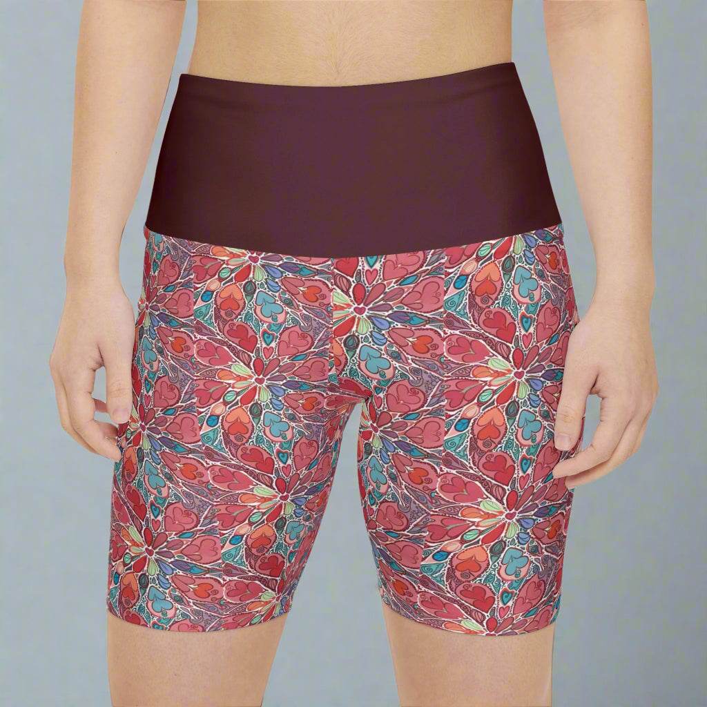 Feminine Floral Workout Shorts | Perfect for Yoga, Running, Fitness, Summer Exercise, and Active Lifestyle gift for her. - Vicky Garden