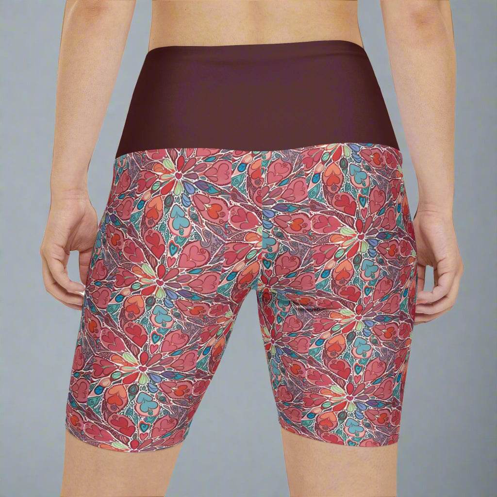 Feminine Floral Workout Shorts | Perfect for Yoga, Running, Fitness, Summer Exercise, and Active Lifestyle gift for her. - Vicky Garden