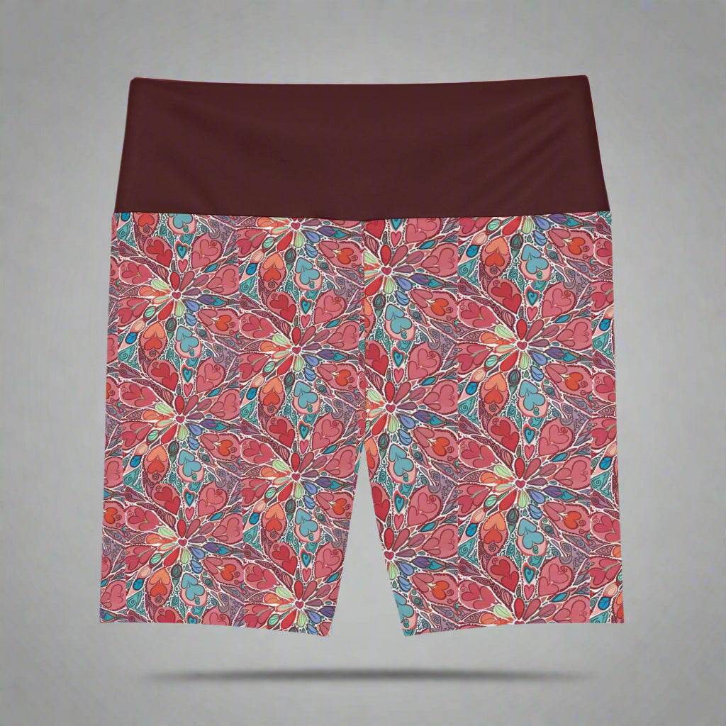 Feminine Floral Workout Shorts | Perfect for Yoga, Running, Fitness, Summer Exercise, and Active Lifestyle gift for her. - Vicky Garden