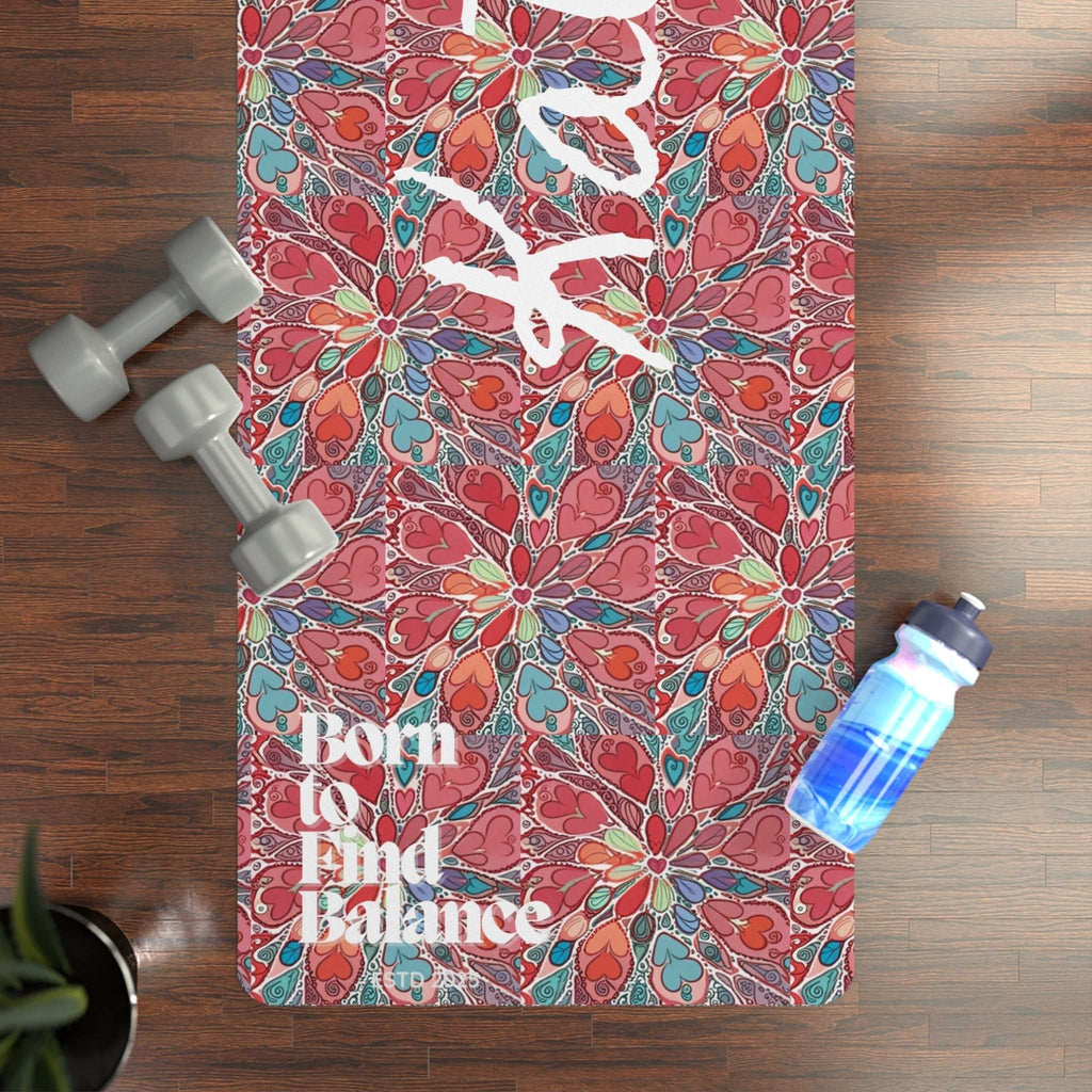 Floral Yoga Pilates Mat Customize Personalization with name - Vicky Garden