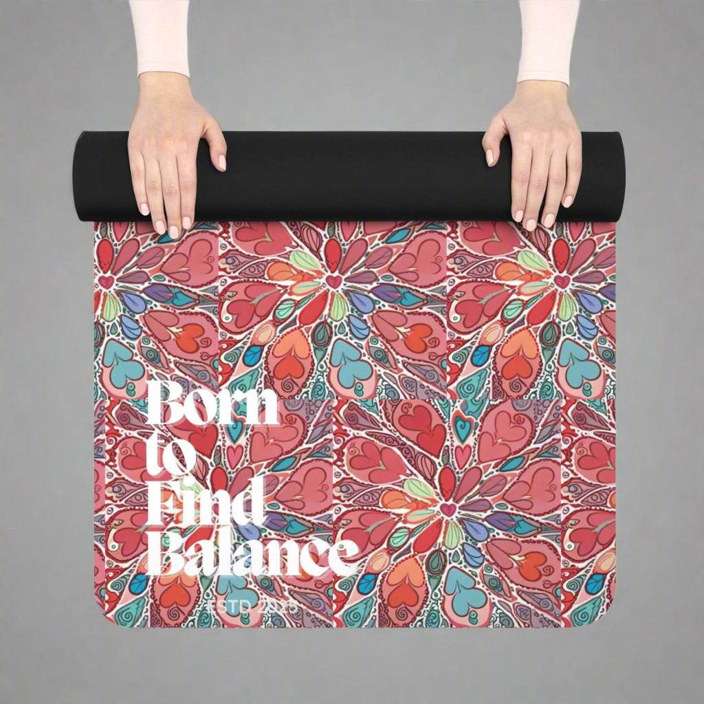 Floral Yoga Pilates Mat Customize Personalization with name - Vicky Garden