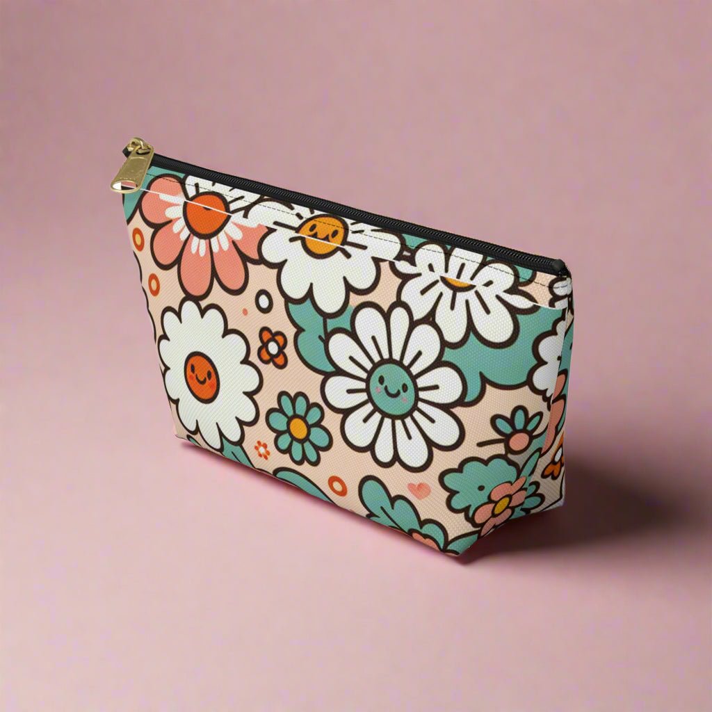 Kawaii Pouch with T - Bottom, Cute Pouch for Stationery, Small Accessories, Cosmetic Bag, Zipper Case, Gift for Her - Vicky Garden