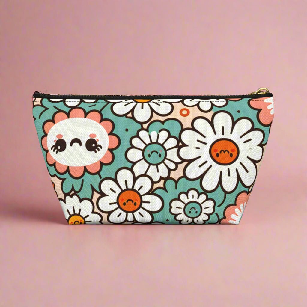 Kawaii Pouch with T - Bottom, Cute Pouch for Stationery, Small Accessories, Cosmetic Bag, Zipper Case, Gift for Her - Vicky Garden