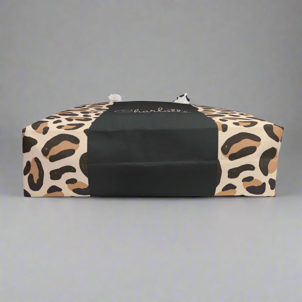 Leopard Print Weekender Bag - Custom Name Gift Idea for Beach Weekend Getaways, Animal Print Tote, Cool Travel Bag, Personalized Duffel, - Vicky Garden