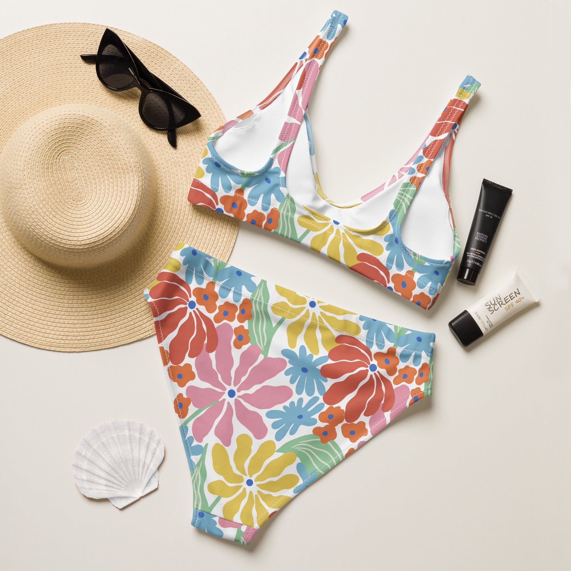 Recycled high - waisted bikini - Vicky Garden