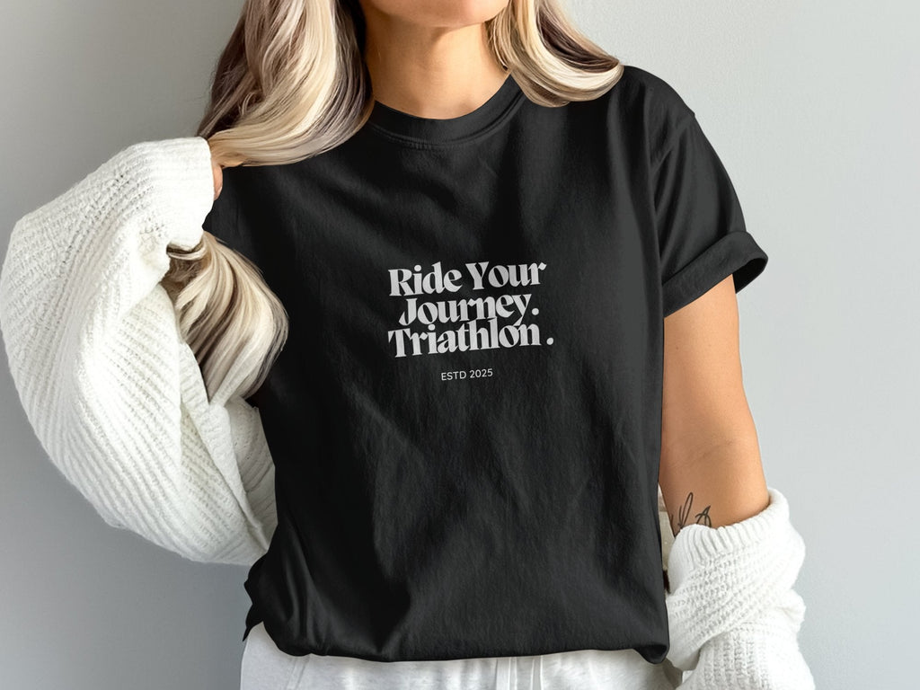 Ride Your Journey Triathlon ESTD 2025 T-Shirts - Vicky Garden