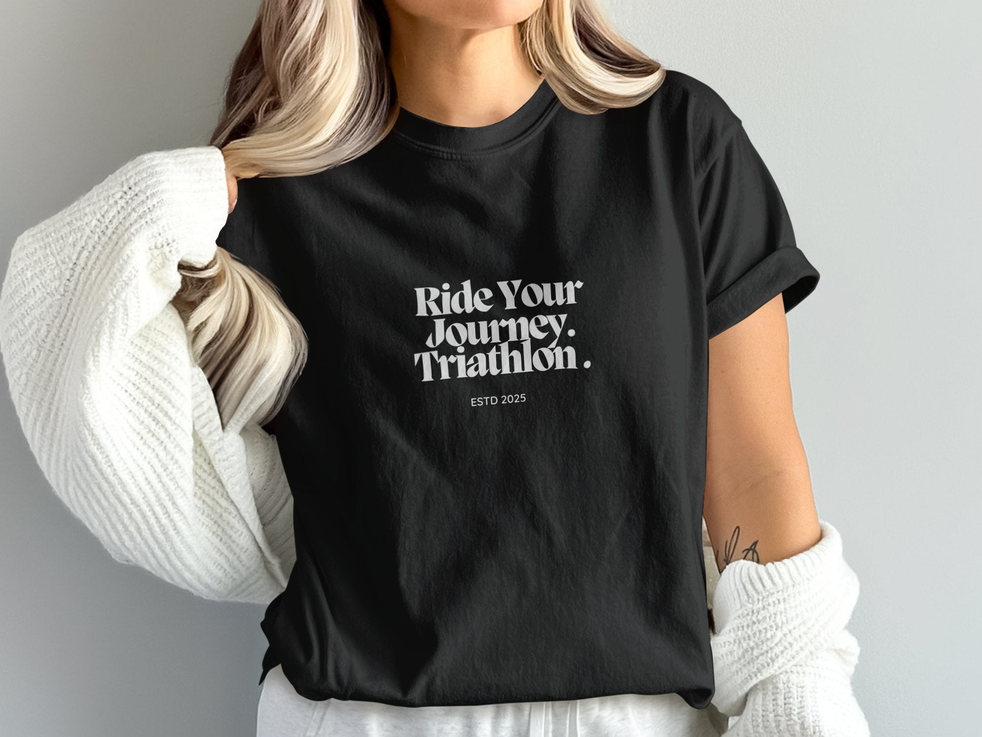 Ride Your Journey Triathlon ESTD 2025 T-Shirts - Vicky Garden