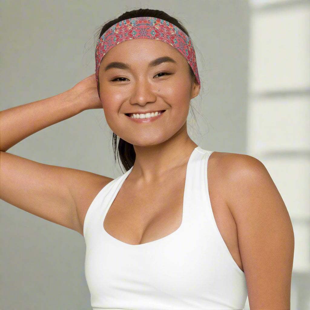 Soft Stretchy Headband for Comfort and Style - Workout Essential Floral Pattern Yoga - Vicky Garden