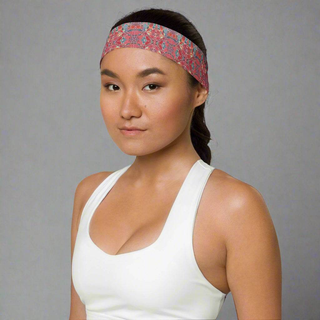 Soft Stretchy Headband for Comfort and Style - Workout Essential Floral Pattern Yoga - Vicky Garden