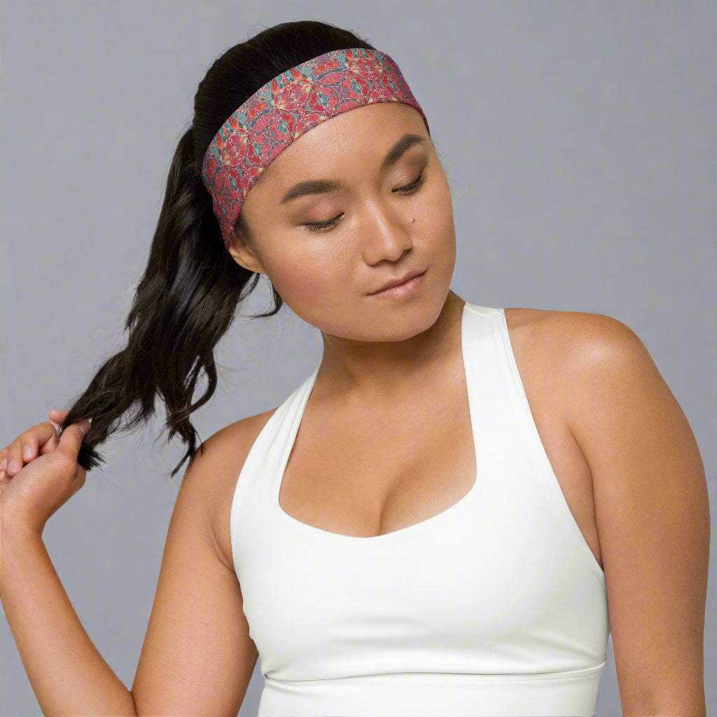 Soft Stretchy Headband for Comfort and Style - Workout Essential Floral Pattern Yoga - Vicky Garden