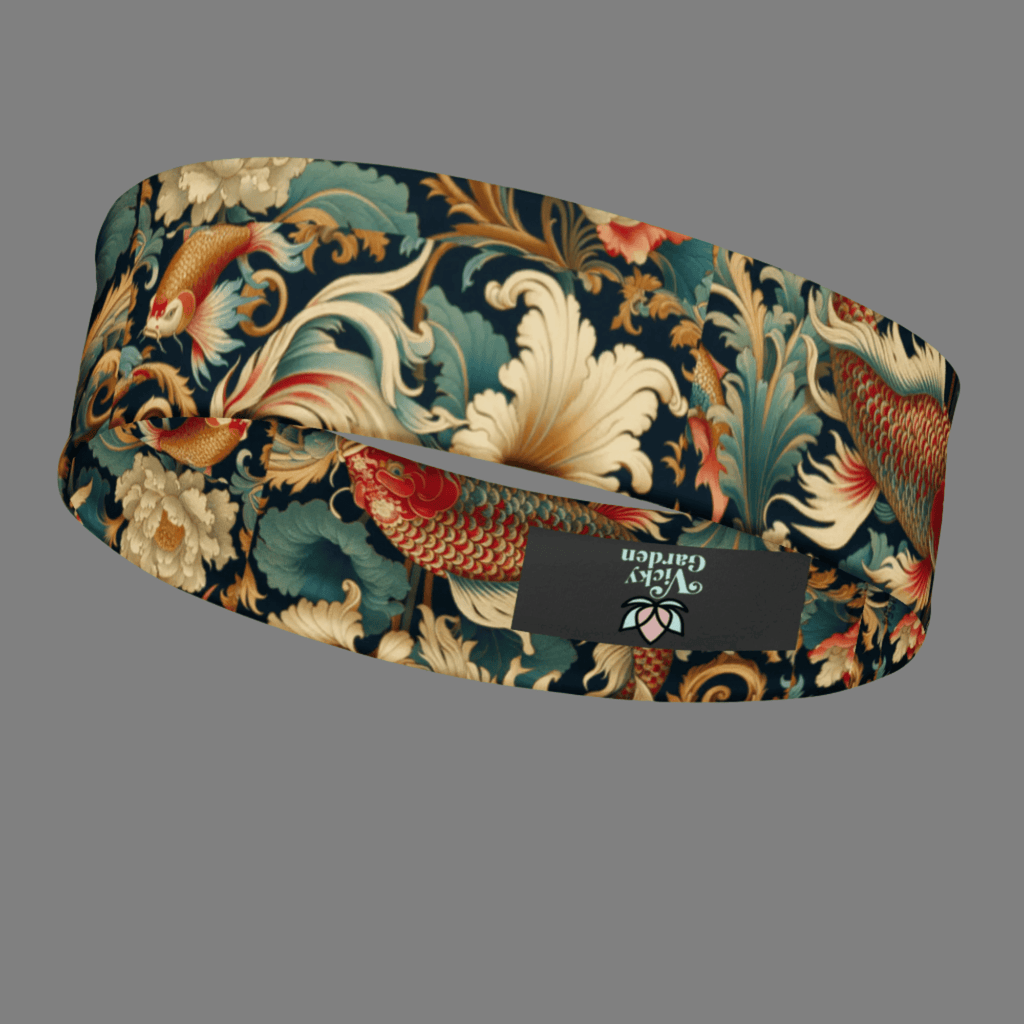 Soft Stretchy Headband for Comfort and Style - Workout Essential Swimming Koi Pattern Yoga - Vicky Garden