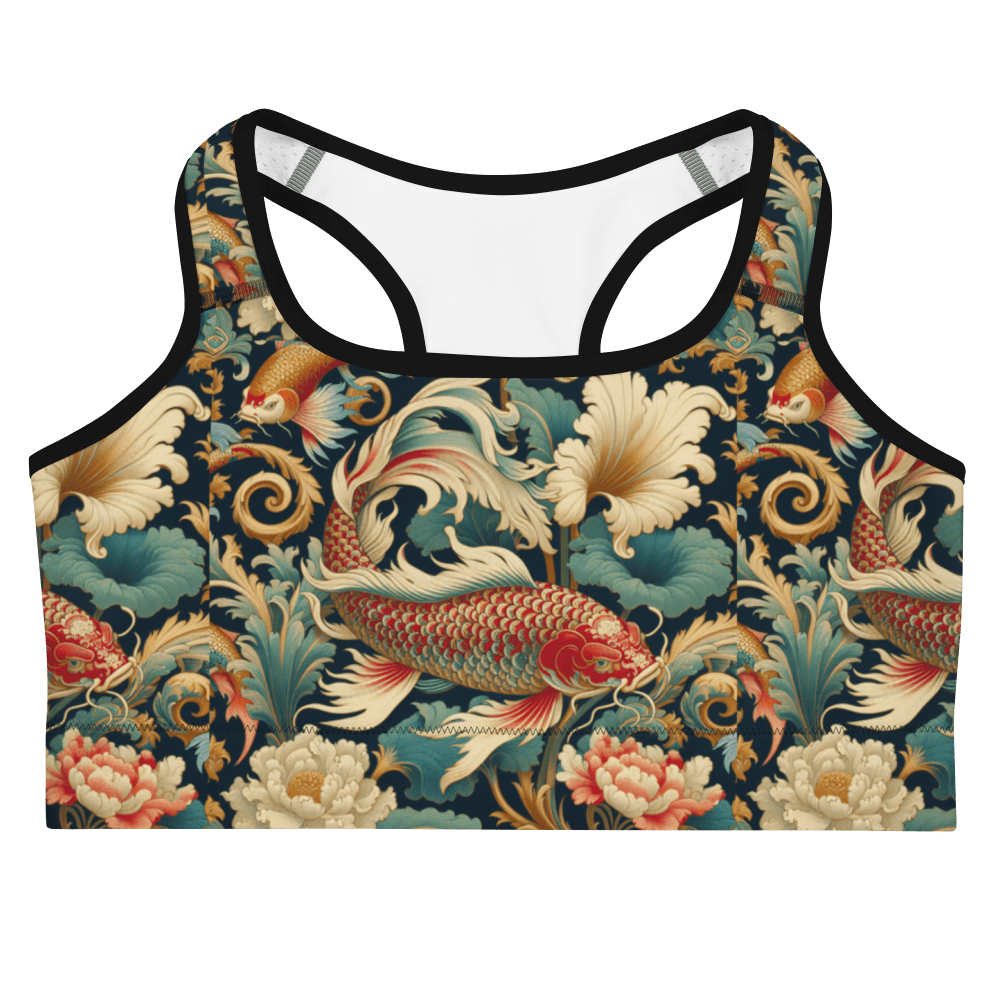 Swimming Koi Pattern Sports bra - Moisture - Wicking & Supportive | Perfect for Workouts - Vicky Garden
