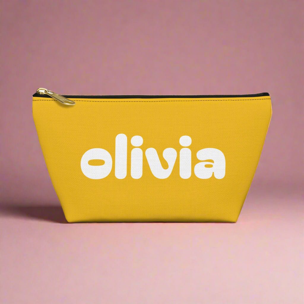 Tropical Vibe Accessory Pouch, Personalized Makeup Bag, Travel Organizer, Beach Lover Gift, Green Zip Clutch, Cosmetic Case, Toiletry Bag, - Vicky Garden