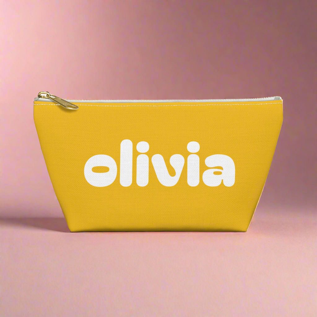 Tropical Vibe Accessory Pouch, Personalized Makeup Bag, Travel Organizer, Beach Lover Gift, Green Zip Clutch, Cosmetic Case, Toiletry Bag, - Vicky Garden