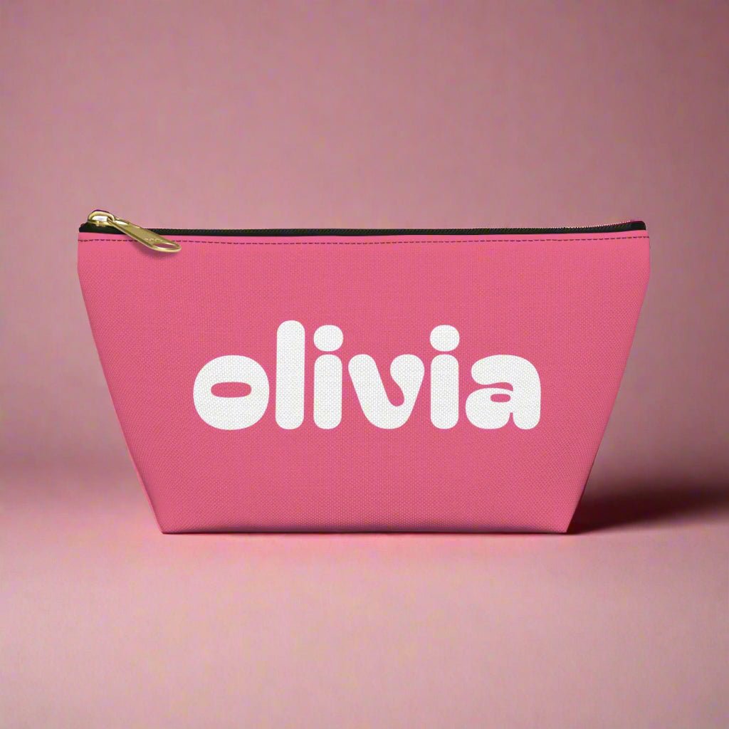 Tropical Vibe Accessory Pouch, Personalized Makeup Bag, Travel Organizing Pouch, Beach Lover Gift, Green Zip Clutch - Vicky Garden